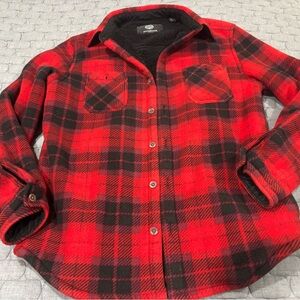 Weatherproof Red and Black Plaid Shacket shirt